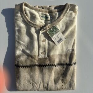 Vintage Guess Jeans Designer Striped Henley Tee Shirt Men's M